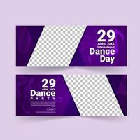 Social media post template for International Dance Day. vector