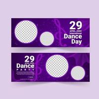 Social media post template for International Dance Day. vector