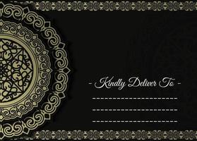 luxury wedding invitation card with mandala vector