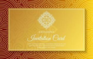 tarjeta de invitación de oro de lujo estilo mandala vector