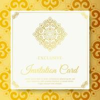 mandala style luxury white invitation card vector