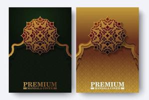 luxury cover background with mandala texture vector
