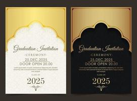 Elegant graduation invitation template with ornament vector