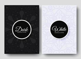 elegant black and white mandala cover vector