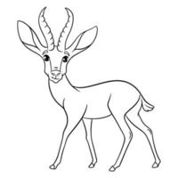 Animal character funny gazelle in line style. Children's illustration. vector