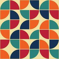 Patrón de formas geométricas de los años 70. vector moderno de estilo vintage de mediados de siglo