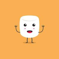 Cute Marshmallow Mascot Character Design vector