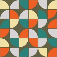 70's Geometric shapes pattern. Vintage Style Mid Century Modern Vector