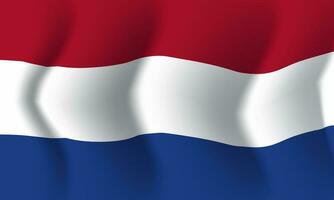 Background waving in the wind Netherlands flag. Background vector