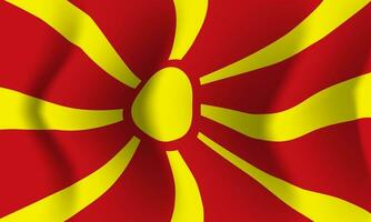 fondo ondeando en el viento bandera de macedonia del norte. antecedentes vector