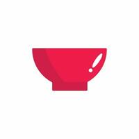 Red Bowl Icon. Red Bowl Logo. Vector Illustration. Isolated