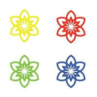 Flower icon logo line art vector illustration. isolated