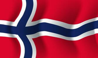 Background waving in the wind Norway flag. Background vector