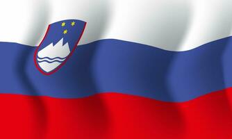 Background waving in the wind Slovenia flag. Background vector