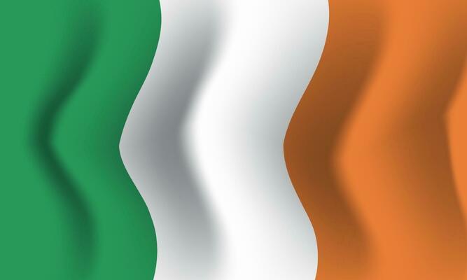 Background waving in the wind Ireland flag. Background