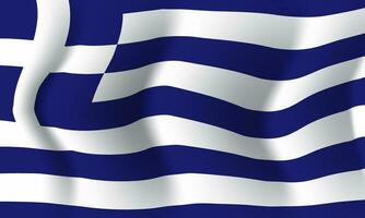 Fondo ondeando en el viento bandera de Grecia. antecedentes vector