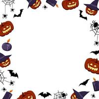 Bright frame. Halloween festive autumn decoration. October holiday vector