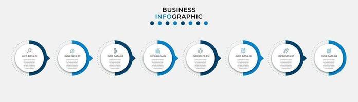 Infographic design template with icons and 8 options or steps vector