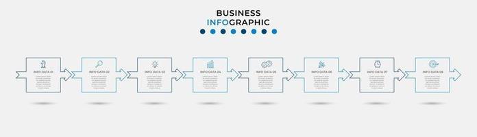 Infographic design template with icons and 8 options or steps vector