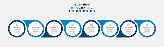 Infographic design template with icons and 8 options or steps vector