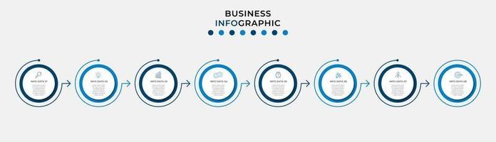 Infographic design template with icons and 8 options or steps vector