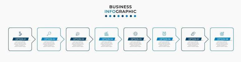 Infographic design template with icons and 8 options or steps vector