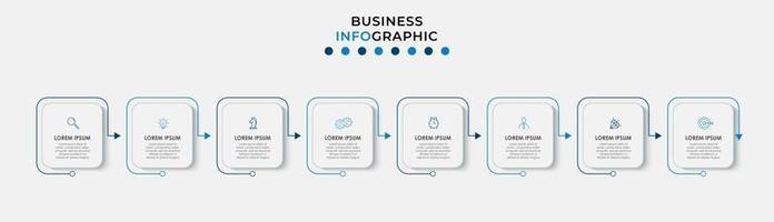 Plantilla de diseño infográfico con iconos y 8 opciones o pasos. vector