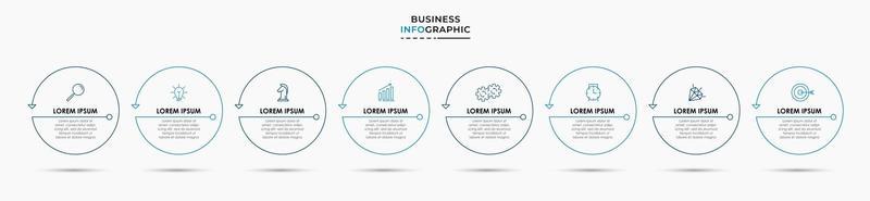 Infographic design template with icons and 8 options or steps