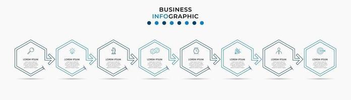 Infographic design template with icons and 8 options or steps vector