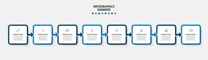 Infographic design template with icons and 8 options or steps vector