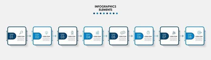 Infographic design template with icons and 8 options or steps vector