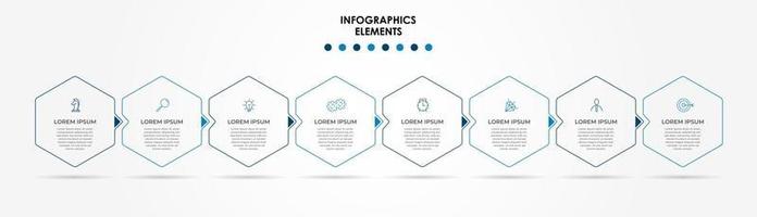 Infographic design template with icons and 8 options or steps vector