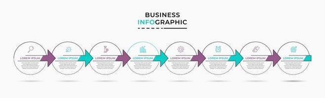 Infographic design template with icons and 8 options or steps vector