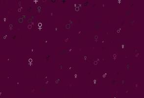 Fondo de vector rosa claro con símbolos de género.