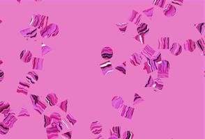 plantilla de vector rosa claro con cristales, círculos, cuadrados.