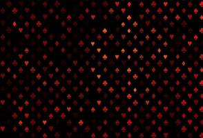 Dark orange vector texture with playing cards.