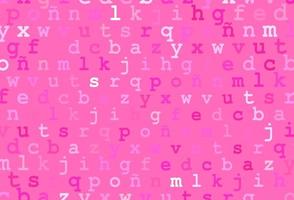 Light pink vector template with isolated letters.