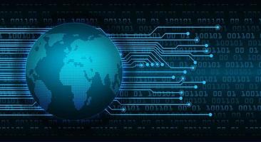 world binary circuit board future technology, blue hud cyber security vector