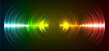 Sound waves oscillating dark light vector