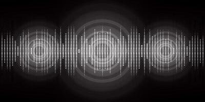Sound waves oscillating dark light vector