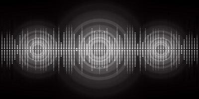 Sound waves oscillating dark light vector