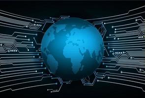 world binary circuit board future technology, blue hud cyber security vector