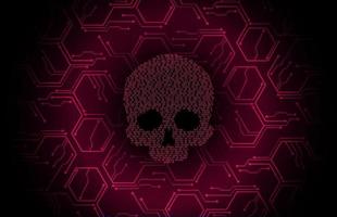 cyber hacker attack background, skull vector