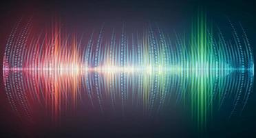 Sound waves oscillating dark light vector