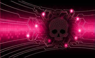 cyber hacker attack background, skull vector