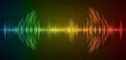 Sound waves oscillating dark light vector