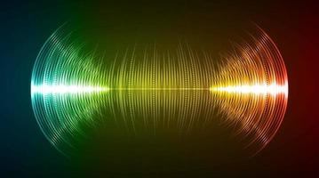 Sound waves oscillating dark light vector