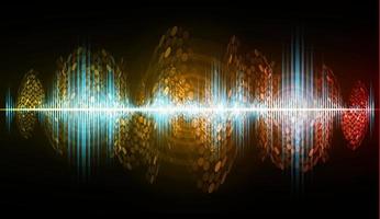 Sound waves oscillating dark light vector