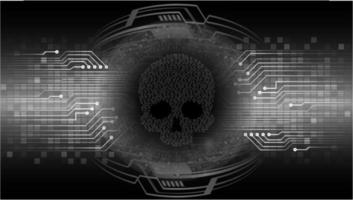 cyber hacker attack background, skull vector