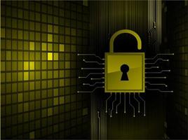 Closed Padlock on digital background, cyber security vector